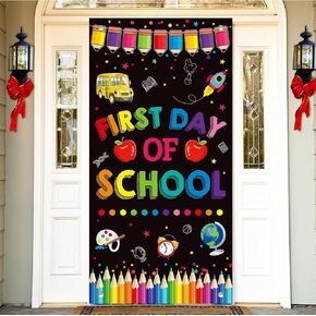 First Day of School Door Banner, Back to School Door Decorations for School Classroom, Back to School Classroom Decorations Bulletin Board Banner, First Day of School Decorations for Kids Classroom