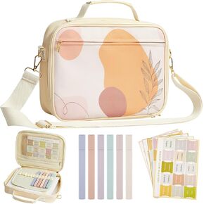 Large Bible Cover Set, Boho Bible Case with Bible Pen and Bible Label Stickers for Lady and Women Bible Journaling Kit Bible Study Supplies