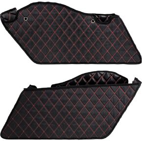 Motorcycle Drop-in Saddlebag Liners Non-Stretched Non-Tapered Fits for Harley Facotry Saddlebag Bottoms Touring Road King Road Glide Street Glide Electra Glide 2014-2023 (Red Thread)