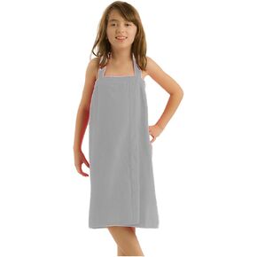 Terry Cotton Girls Wrap for Beach and Swimming Pool Spa Towel, White, Small