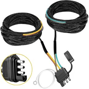 4 Pin 5 Wire Trailer Wiring Harness, 22FT Trailer Light Kit 4 Way Trailer Connector,Boat Trailer Wiring Harness, for Connection Both-Side Taillights of Trailer Boat RV ATV w/ Nylon Net Tube Protection in Saudi Arabia