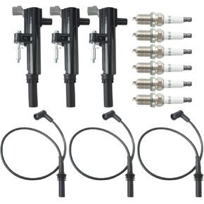 AUTOKAY 3 Ignition Coil UF640 & 6 Spark Plug C1709 and WireSet for Ram 1500 Dakota for Jeep Grand Cherokee Commander Liberty for Dodge Durango Nitro for Mitsubishi Raider