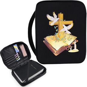 Bible Cover Case for Women - Bible Study Supplies Covers with Zipper for Journaling Organizer Tote Bag Carrying Case Church Bags for Girls