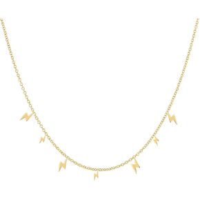 Gold Necklace for Women,14k Gold Plated Butterfly Leaf Lightning Bolt Cross Station Necklaces Dainty Gold Charm Choker Necklace Minimalist Simple Jewelry Gift