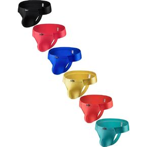 IKINGSKY Men's High Stretch Cheeky Thongs Sexy Mini Cheek Underwear Silky Low Rise Bulge Underpanties for Men