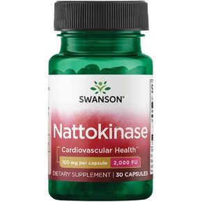 Swanson Nattokinase 2000 Fibrinolytic Units 100 Milligrams 30 Capsules Enzyme