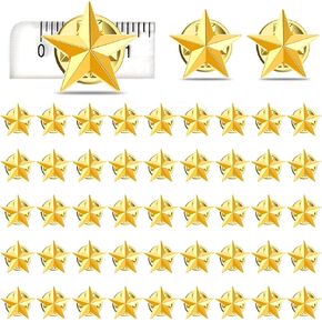 100/40 Pcs Star Badge Lapel Pin Star Badge Pins 4th of July Memorial Day Pins Veterans Day Star Pins Independence Day Costume Decorations(16MM, 30 MM)