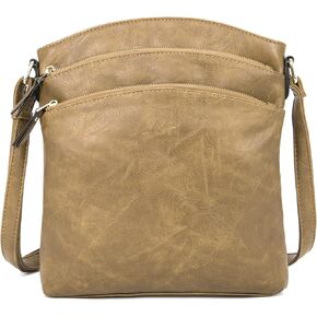 Large Leather Crossbody Bags for Women Trendy Multi-pocket Cross Body Purse Women's Shoulder Handbags for Travel, Work Gift