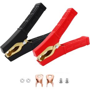 Jumper Cable Clamps Heavy Duty 1000A Battery Cable Clamps 16.5cm Jumper Cable Clamps Pure Copper, with Insulating Sheath for Cars,Trucks, Ships (1000A 2PCS)