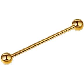14G Stainless Steel Industrial Barbell Earrings for Women Men 38mm Solid Color Cartilage Conch Helix Industrial Bar Body Piercing Jewelry