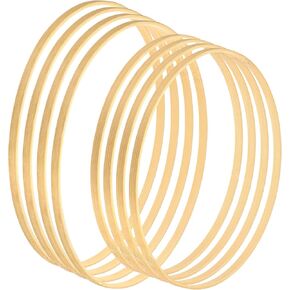 PATIKIL 10 Inch 12 Inch Wooden Bamboo Floral Hoop, 8Pcs in 1 Set Craft Rings for DIY Wedding Wreath Decor Dream Catcher