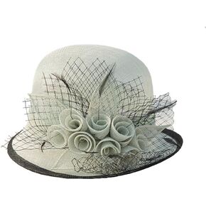 Retro Sinamay Veil Flower Bride Wedding Fascinator Hat Feather Bowler Hat Hair Accessory Banquet Cocktail Party