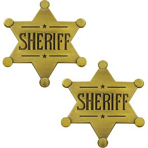 Metal Brooch Set, Vintage Cartoon Medal of Honor, Old West County Star Sheriff Badge Ornaments for Kids, Girls, Adults Holiday Parties and Cowboy Decoration Props