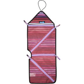 KAVU Origami Packable Hanging Pouch with Elastic Cord Loop - Black Topo