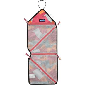 KAVU Origami Packable Hanging Pouch with Elastic Cord Loop - Black Topo