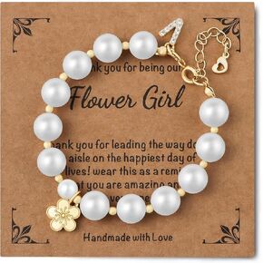Initial Charms Bracelet Wedding Gifts Wedding Gifts Rhinestone Pearl Bracelet Charm Bracelets for Women Flower Charm Bracelets