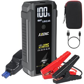 Car Jump Starter with Air Compressor, 160PSI 4000A Portable Car Battery Jump Starter, 12V Jump Box Car Battery Jumper Starter with Large LCD Display, Lights