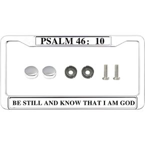 with God All Things are Possible License Plate Frame Anti-Theft,Bible Scripture Easy Installation License Plate Frame,God Bless America License Plate Frame Pink with Screws Washers Caps