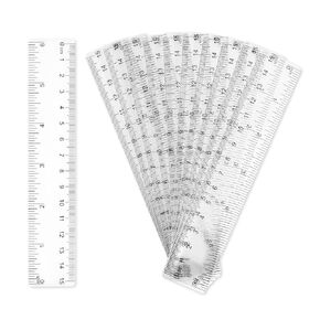 Mini Ruler 6 Inch 15cm, 10 Pcs Straight Ruler Transparent Plastic Ruler with Inches and Centimeters, Measuring Tool for Students School Kids Classroom Office Supplies