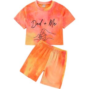 Toddler Girl Tie Die Outfits - Cute Baby Graphic Short Sleeve Top Shorts Set Casual Kids Summer Clothes