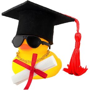 wonuu Graduation Certificate Rubber Ducks, Car Ornament Dashboard Decorations Duck Graduation Photo Props Gift for Associate, Bachelor, Graduates, Master, Doctor, Ph.D, Green