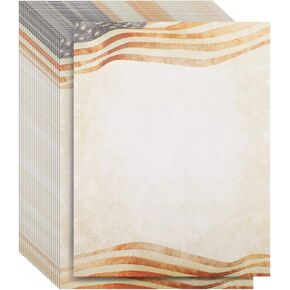 Patriotic Stationery Paper for Letter Writing, 4th of July (8.5 x 11 In, 96 Sheets)