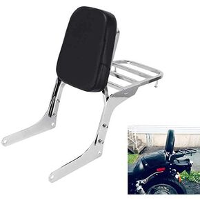 Motorcycle Rear Seat BackRest Sissy Bar Back Rest Compatible For Honda Rebel CA250 CMX250 CMX (Silver)