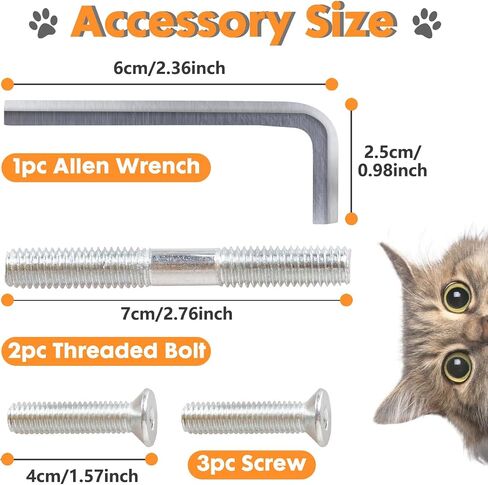 Natural Sisal Replacement Scratching Post, 15.7'' 2 Pieces M8 Cat Scratch Post Refill Pole Parts for Refurbishment, Include Screws (Green) in Kuwait