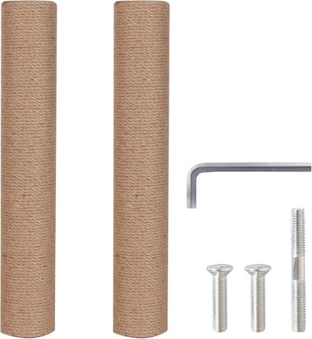 Natural Sisal Replacement Scratching Post, 15.7'' 2 Pieces M8 Cat Scratch Post Refill Pole Parts for Refurbishment, Include Screws (Green) in Kuwait