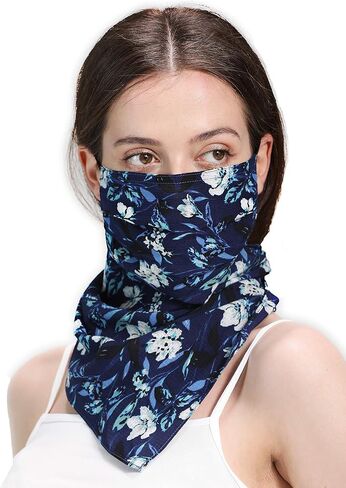 100% Mulberry Silk Scarf Mask with Filter Pocket, UV Protective Neck Gaiter with Adjustable Ear Loops in Saudi Arabia