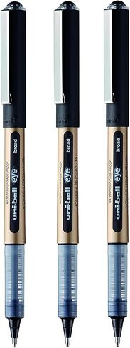uni-ball On Point ‘Stay Gold’ Eye Broad Rollerball Handwriting Pens 3 Pack in Black, Blue and Red Ink in Saudi Arabia