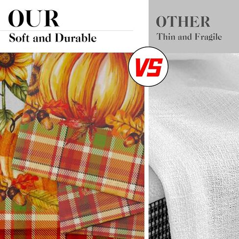 Orange Fall Kitchen Curtains Farmhouse Plaid Window Curtains Valance and Tier Set 36 Inch, Pumpkin Sunflower Bird Rod Pocket Short Tier Curtain for Room, Autumn Small Cafe Kitchen Decor in Kuwait