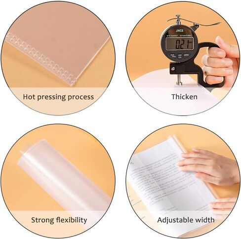 10 قطع من أغطية الكتب البلاستيكية الشفافة مع إغلاق ذاتي اللصق قابل للتعديل، حافظة كتب مقاومة للماء، غطاء سترة شفاف سهل الارتداء، مقاس A5 in Kuwait