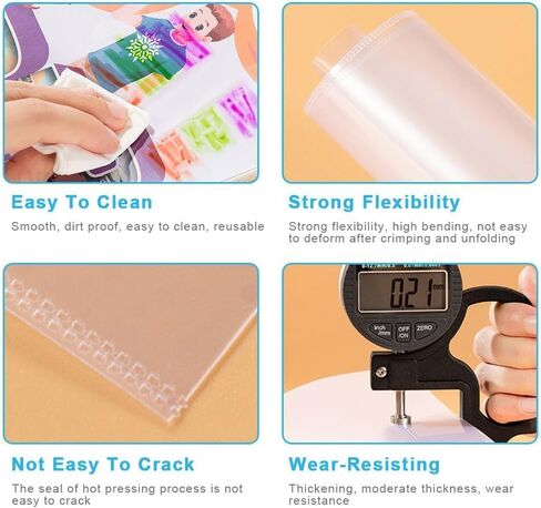 10 قطع من أغطية الكتب البلاستيكية الشفافة مع إغلاق ذاتي اللصق قابل للتعديل، حافظة كتب مقاومة للماء، غطاء سترة شفاف سهل الارتداء، مقاس A5 in Kuwait