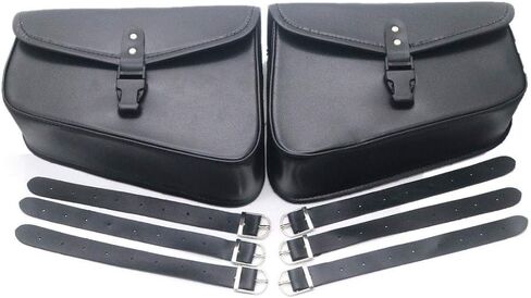 Motorcycle Black Faux Leather Saddlebags Saddle Bags Luggage Bag For Harley Sportster XL 883 1200 (right) in Saudi Arabia