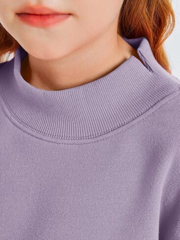 Haloumoning Girls Turtleneck Oversized Sweatshirts Kids Fashion Pullover Long Sleeve Top Clothes 5-14 years in Saudi Arabia