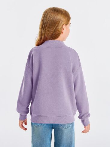 Haloumoning Girls Turtleneck Oversized Sweatshirts Kids Fashion Pullover Long Sleeve Top Clothes 5-14 years in Saudi Arabia