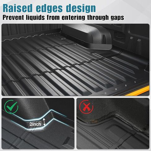 Truck Bed Mat with Raised Edge for 2023-2024 Chevy Colorado/GMC Canyon 5 FT Accessories, All Weather TPE Thickness Pickup Bed Liner(23-24 Colorado & Canyon 5FT) in Saudi Arabia