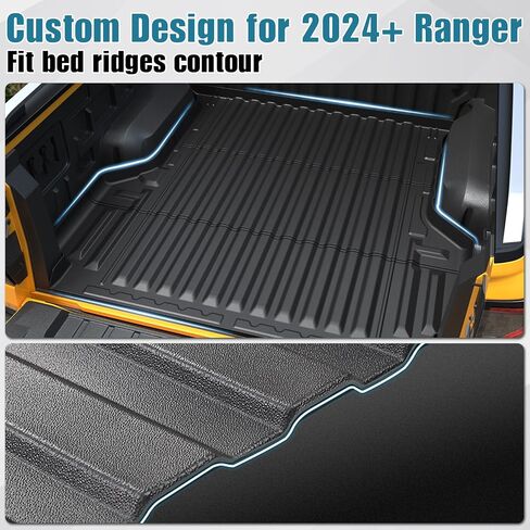 Truck Bed Mat with Raised Edge for 2023-2024 Chevy Colorado/GMC Canyon 5 FT Accessories, All Weather TPE Thickness Pickup Bed Liner(23-24 Colorado & Canyon 5FT) in Saudi Arabia