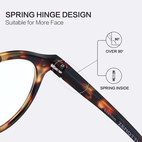 ZENOTTIC Reading Glasses Blue Light Blocking Round Glasses for Men Women Magnification 0.0 1.0 1.5 2.0 2.5 3.0 3.5 in Kuwait