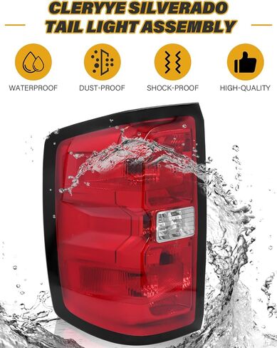Tail Light Assembly Compatible with Chevrolet Silverado 1500 2500HD 3500HD 2014-2018, GMC Sierra 3500HD 2015-2018, Brake Rear Lamp Includes Bulbs and Harness, Left Driver Side in Saudi Arabia