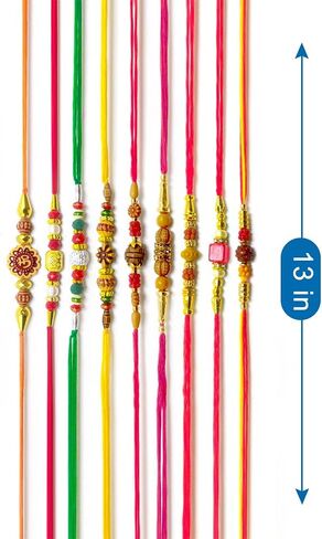 HATHKAAM 21 قطعة مصمم راخي للأخ مجموعة راخي التقليدية المصنوعة يدويًا لبهاي | سوار مع خرزة متعددة الألوان تناسب جميع أنحاء العالم بخيط قوي هدية راخي لراخشا باندهان in Kuwait