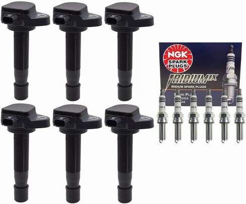 Ignition Coil Pack UF603 & NGK Spark Plug Set of 6 Replacement For Honda Odyssey Accord Crosstour Pilot Ridgeline Acura TL RL TSX 3.5 V6 2008 2009 2010 2011 2012 2013 2014 2015 2016 2017 in Saudi Arabia