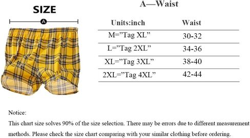 Mens Cotton Plaid Boxer Shorts Loose Fit Multicolor in Saudi Arabia