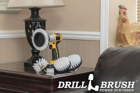 Red Stiff Bristle 5 Piece Cleaning Brush Kit - Outdoor Power Scrubber Brush Kit - Garden, Deck, and Patio Cleaning Tools Set - Concrete Stain Remover - Garden, and Lawn Equipment Cleaning Brush Set in Saudi Arabia