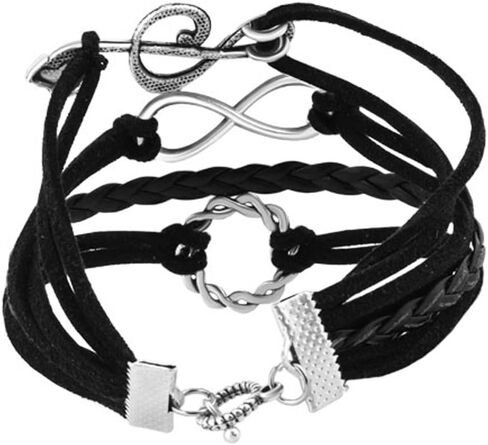 Infinity Double Heart Love Leather Wrap Rope Bracelet For Girlfriend in Saudi Arabia