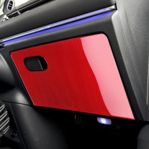 Passenger Storage Box Panel Real Carbon Fiber Covers for Mini 2024 F65 F66 F67 Cooper S, Front Seat Dashboard Trim Interior Accessories (Left Driver)-Black in Kuwait