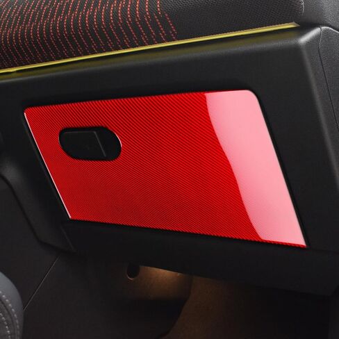 Passenger Storage Box Panel Real Carbon Fiber Covers for Mini 2024 F65 F66 F67 Cooper S, Front Seat Dashboard Trim Interior Accessories (Left Driver)-Black in Kuwait