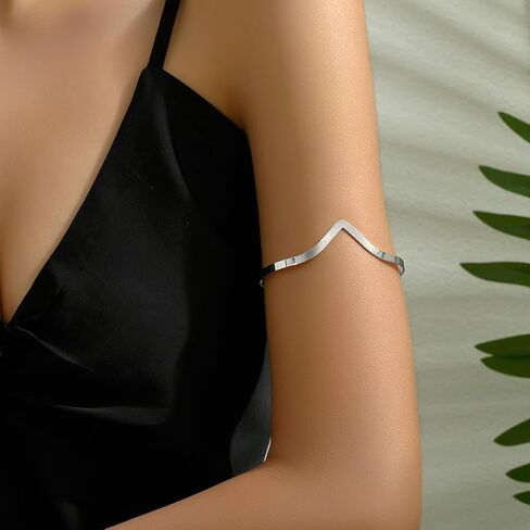 Gold Arm Cuff Jewelry for Women Arm Jewelry Upper Arm Cuff Upper Arm Bracelets Bangle Metal Adjustable Gold/Silver Plated Gold Arm Cuff Upper Arm in Saudi Arabia