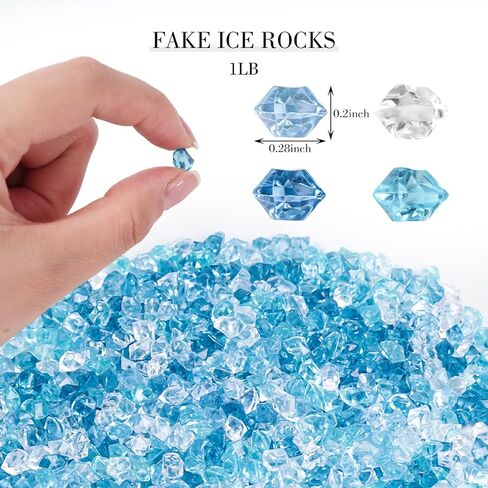 DomeStar 5000PCS Fake Ice Rocks, Mini Fake Clear and Blue Acrylic Crushed Ice Rocks for DIY Craft Wedding Vase Fillers in Saudi Arabia